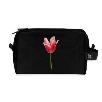 pinke Tulpe - Recycelte Kulturtasche - Schwarz - Vorne