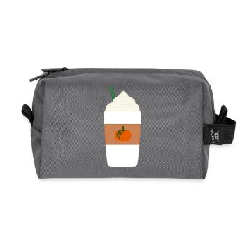 pumpkin spice latte - Recycled Toiletry Zip Bag - anthracite - Front