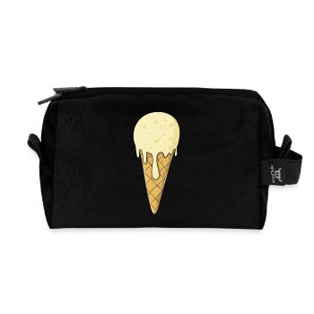 Eis | Vanille Eiscreme | Icecream - Recycelte Kulturtasche - Schwarz - Vorne