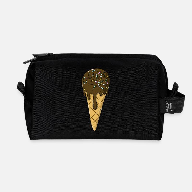Eis | Schoko Eiscreme mit Streusel | Icecream - Recycelte Kulturtasche - Schwarz