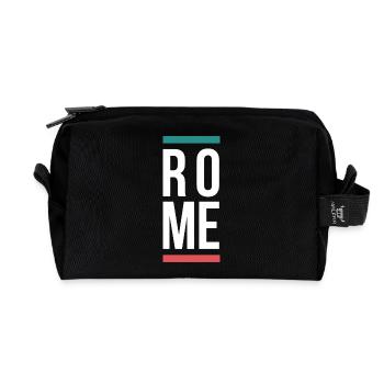 Rome City Bold Typography-Design - Recycelte Kulturtasche - Schwarz - Vorne