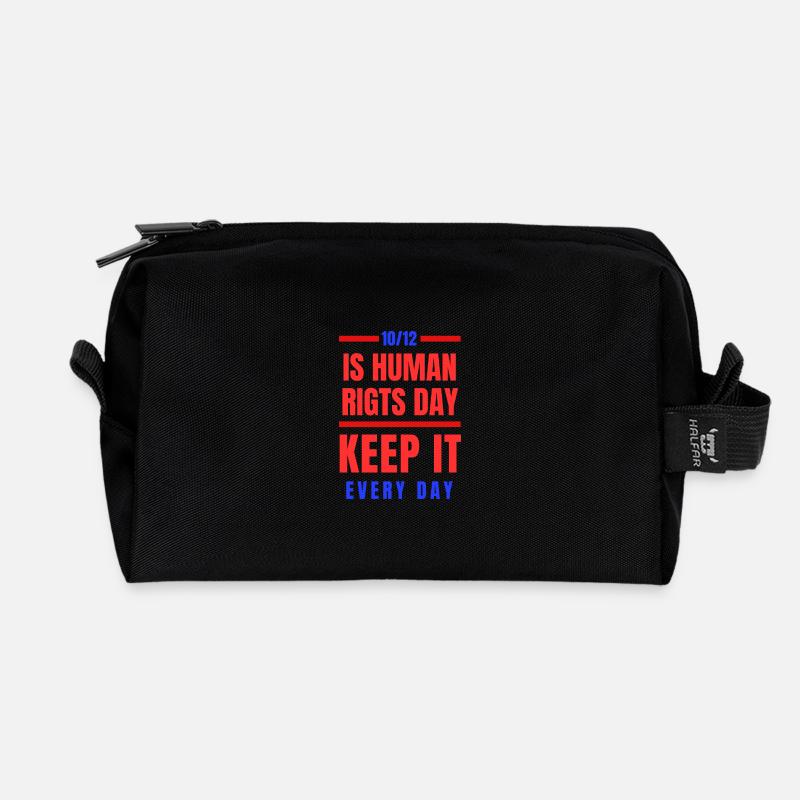 10/12 Human rights - Recycled Toiletry Zip Bag - black