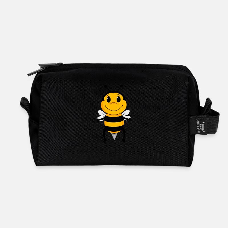 Biene - Recycelte Kulturtasche - Schwarz