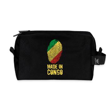Made In Congo / Kongo - Recycelte Kulturtasche - Schwarz - Vorne