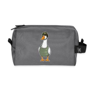Ente Soldat Helm - Recycelte Kulturtasche - Anthrazit - Vorne