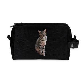 Katze Kätzchen Tigerkatze Katzenshirt Geschenk - Recycelte Kulturtasche - Schwarz - Vorne