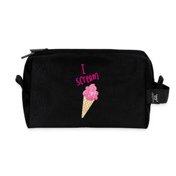 I scream Icecream Eiscreme Eis Fan coole Sprüche - Recycelte Kulturtasche - Schwarz - Vorne