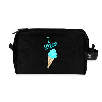 I scream Icecream Eis Fan Eiscreme coole Sprüche - Recycelte Kulturtasche - Schwarz - Vorne