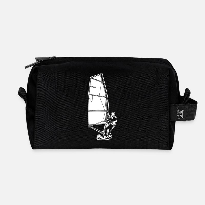 Windsurfer - Recycelte Kulturtasche - Schwarz