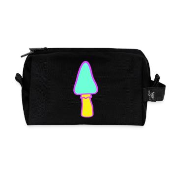 champignon coloré couleur vive plante champignon fraîche - Trousse de toilette en tissu recyclé - noir - Devant
