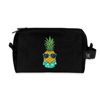 Cool Pineapple - Recycled Toiletry Zip Bag - black - Front