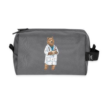 Stéthoscope Bear Doctor - Trousse de toilette en tissu recyclé - anthracite - Devant