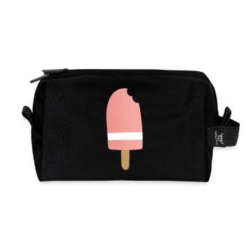 Gradient Pink Popsicle Bite - Recycelte Kulturtasche - Schwarz - Vorne