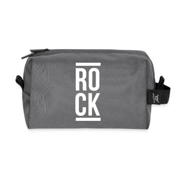 Rock Bold Vertikale Typografie - Recycelte Kulturtasche - Anthrazit - Vorne