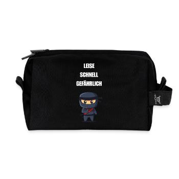 Leise Schnell Gefährlich Ninja - Recycelte Kulturtasche - Schwarz - Vorne