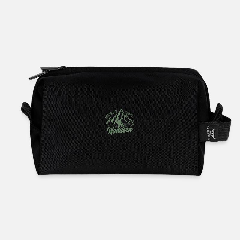 andern mir reichts ich geh wandern - Recycelte Kulturtasche - Schwarz