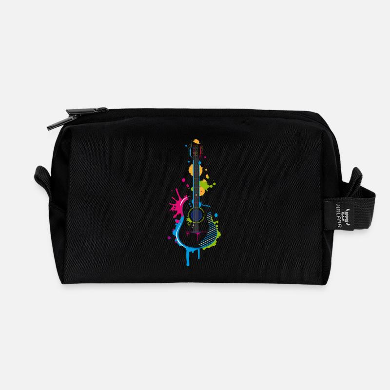 Graffiti Gitarre - Recycelte Kulturtasche - Schwarz