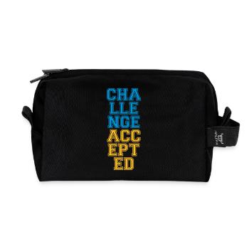 Cool Challenge Accepted Design - Recycled Toiletry Zip Bag - black - Front