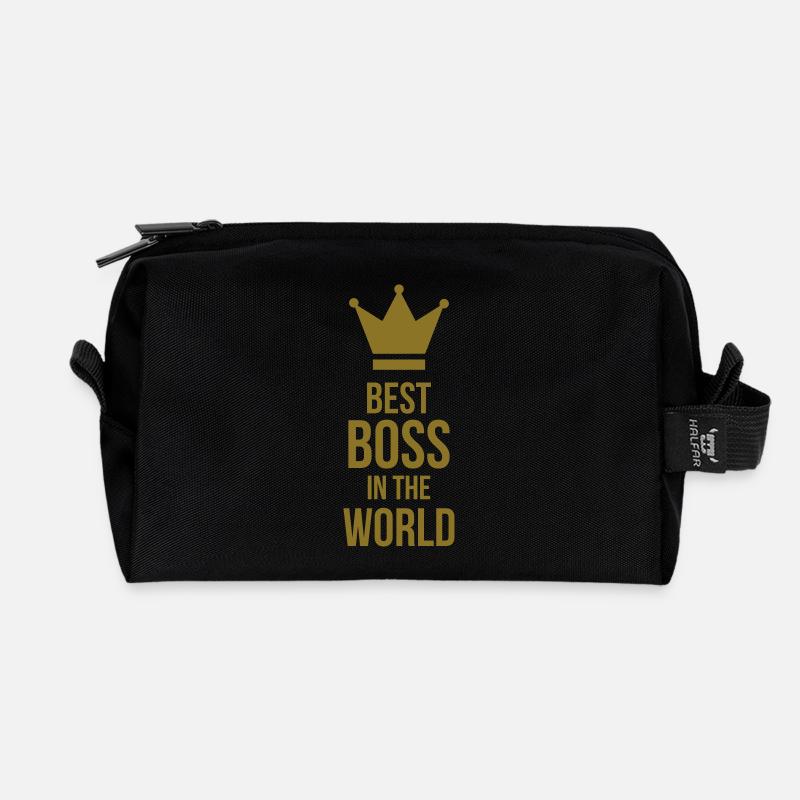 Best Boss in the World - Recycelte Kulturtasche - Schwarz