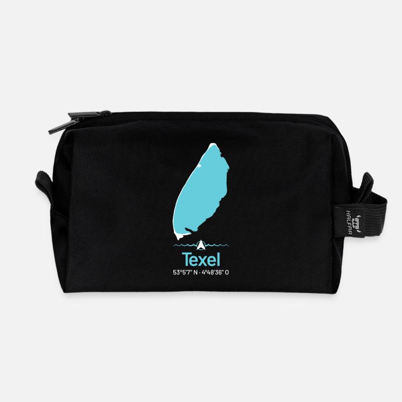 Texel | Design-Landkarte - Recycelte Kulturtasche - Schwarz
