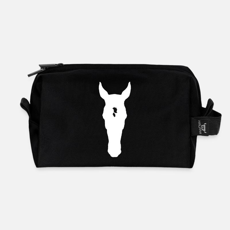 Pferd - Recycelte Kulturtasche - Schwarz