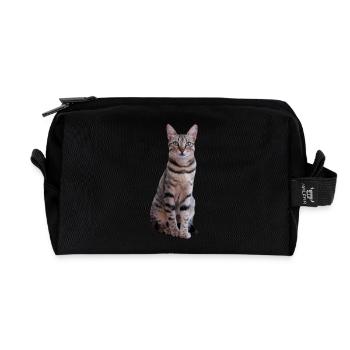 Katze Kätzchen Tigerkatze Katzenshirt Geschenk - Recycelte Kulturtasche - Schwarz - Vorne