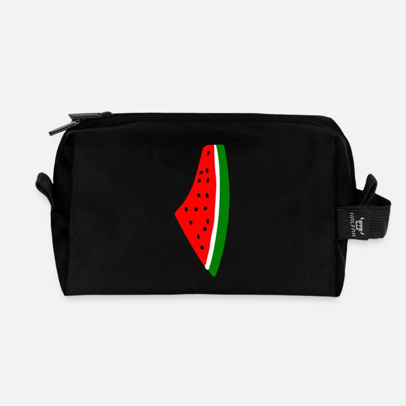 Wassermelone Melone - Recycelte Kulturtasche - Schwarz