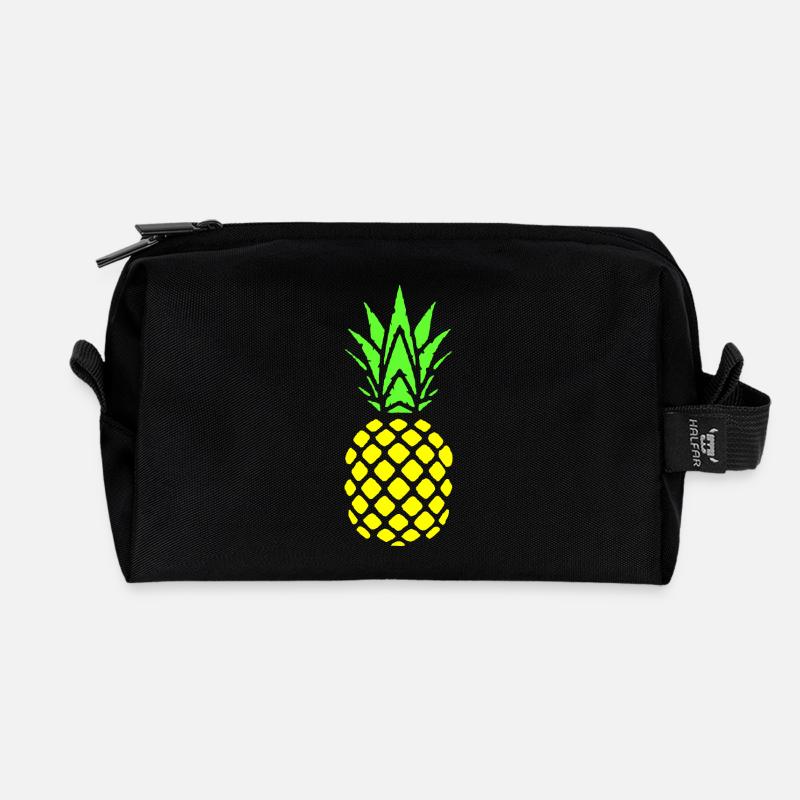 Ananas - Recycelte Kulturtasche - Schwarz
