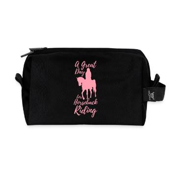 Reiter Mädchen - Recycelte Kulturtasche - Schwarz - Vorne