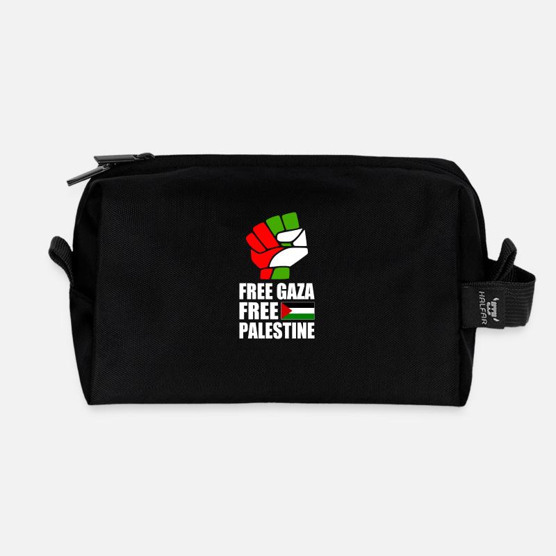 Free gaza Free palestine - Recycelte Kulturtasche - Schwarz