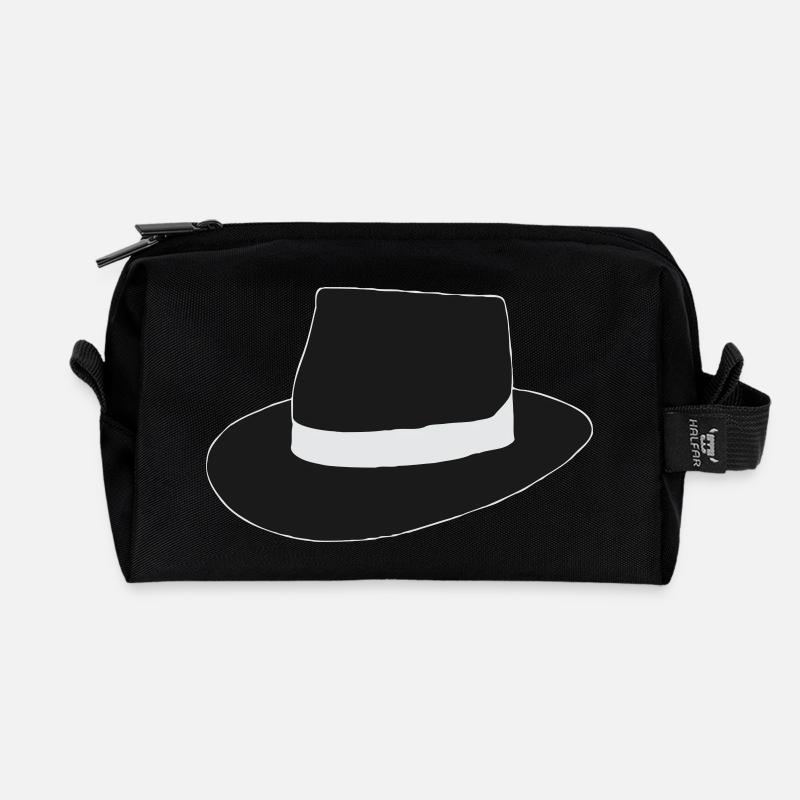 black hat - Recycled Toiletry Zip Bag - black