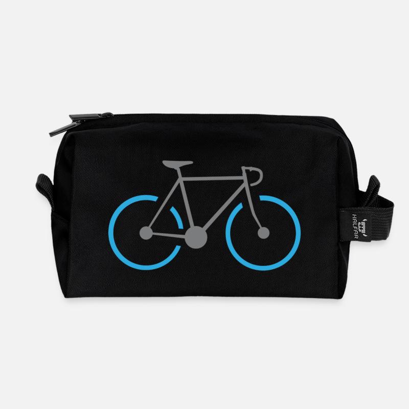 Vintage Rennrad 2C - FF - Recycelte Kulturtasche - Schwarz