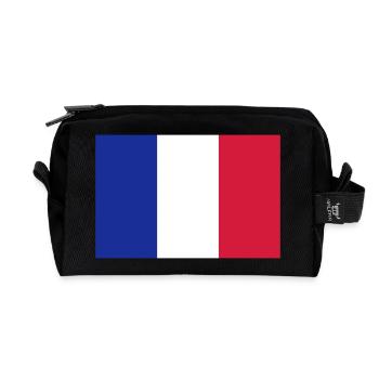 Drapeau national de la France - Trousse de toilette en tissu recyclé - noir - Devant