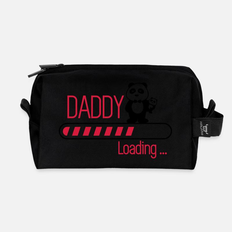 daddy loading - Recycelte Kulturtasche - Schwarz