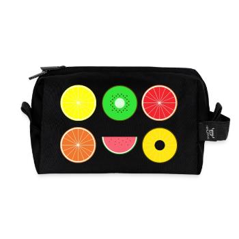 DIGITAL FRUITS - Digitale Hipster Früchte - Recycelte Kulturtasche - Schwarz - Vorne