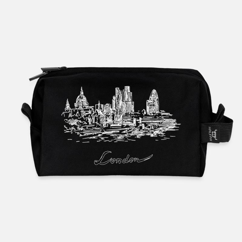 London City - Großbritannien - Recycelte Kulturtasche - Schwarz