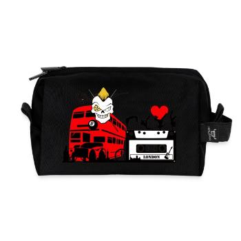 london - Recycled Toiletry Zip Bag - black - Front