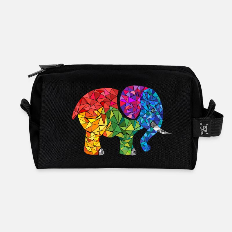 Elephant - Recycled Toiletry Zip Bag - black