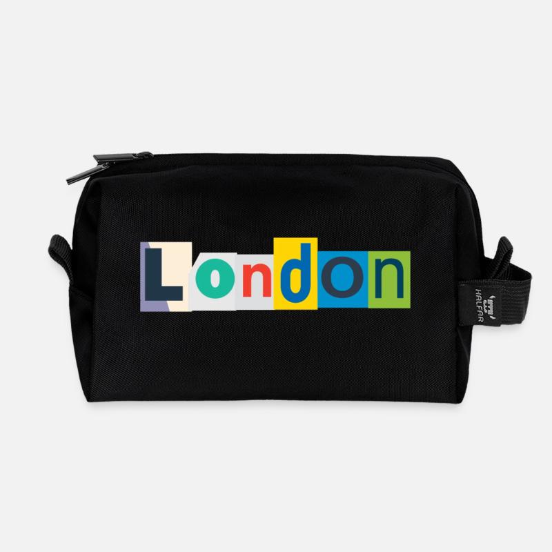 London - Recycled Toiletry Zip Bag - black