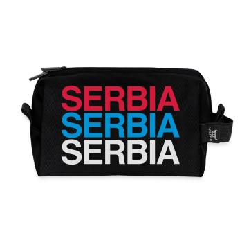 SERBIA Serbia Team Flag - Recycled Toiletry Zip Bag - black - Front