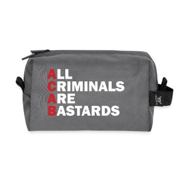 All Criminals are Bastards - Recycled Toiletry Zip Bag - anthracite - Front