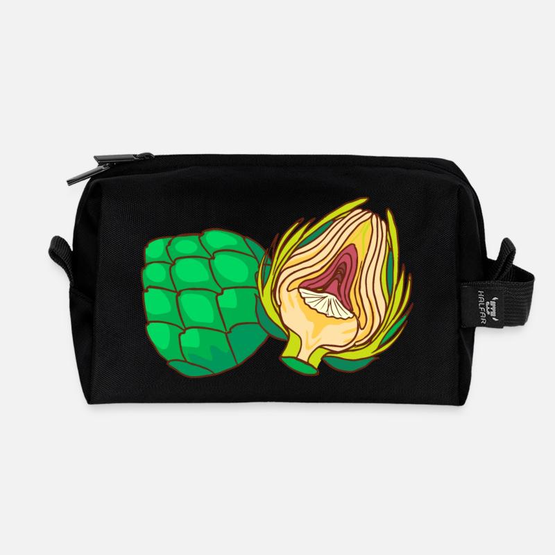 Artischocken Heilpflanzen - Recycelte Kulturtasche - Schwarz