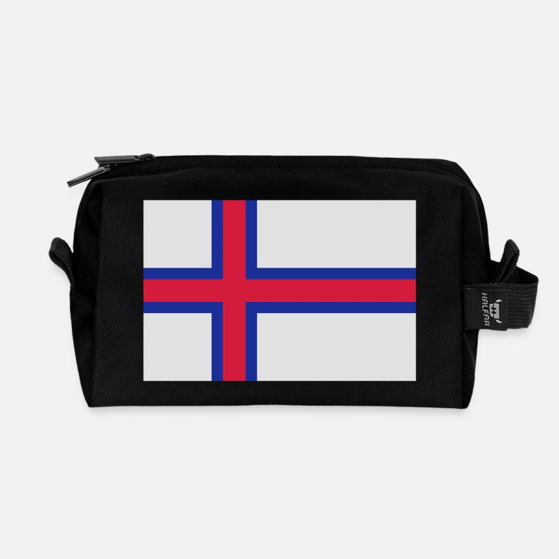 drapeau_iles_feroe - Recycled Toiletry Zip Bag - black