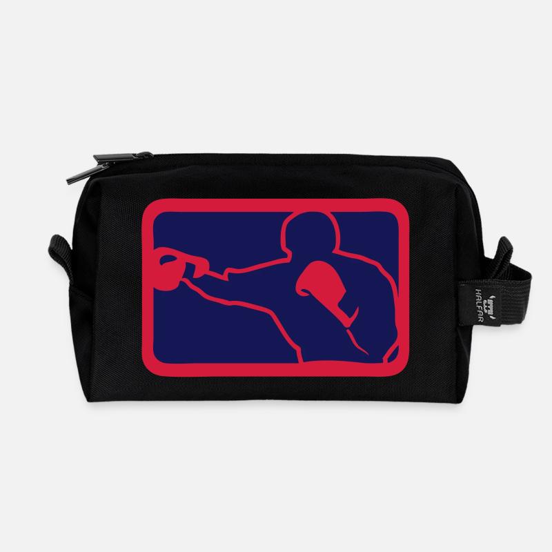 Boxen Boxen boxen amerikanischen logo5 - Recycelte Kulturtasche - Schwarz