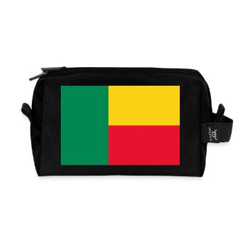 sticker flag of Benin Aufkleber Fahne Benin - Recycled Toiletry Zip Bag - black - Front