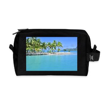 Lagon de Bora Bora - Trousse de toilette en tissu recyclé - noir - Devant