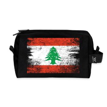 Libanon Flagge Grunge - Recycelte Kulturtasche - Schwarz - Vorne