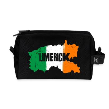 Limerick Ireland Flag | County Outline Map - Recycled Toiletry Zip Bag - black - Front
