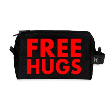 Free hugs - Recycled Toiletry Zip Bag - black - Front