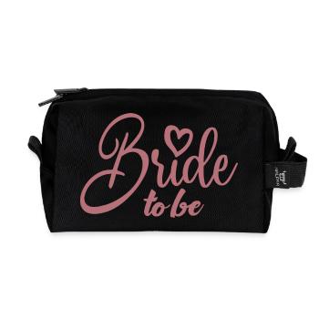 Mariée à être mignon Future Mme Bridal Shower Mariage - Trousse de toilette en tissu recyclé - noir - Devant